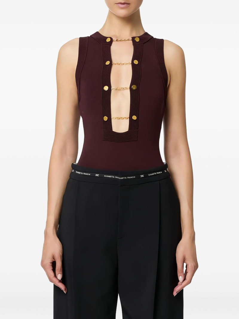 ELISABETTA FRANCHI chain-detail bodysuit outlook