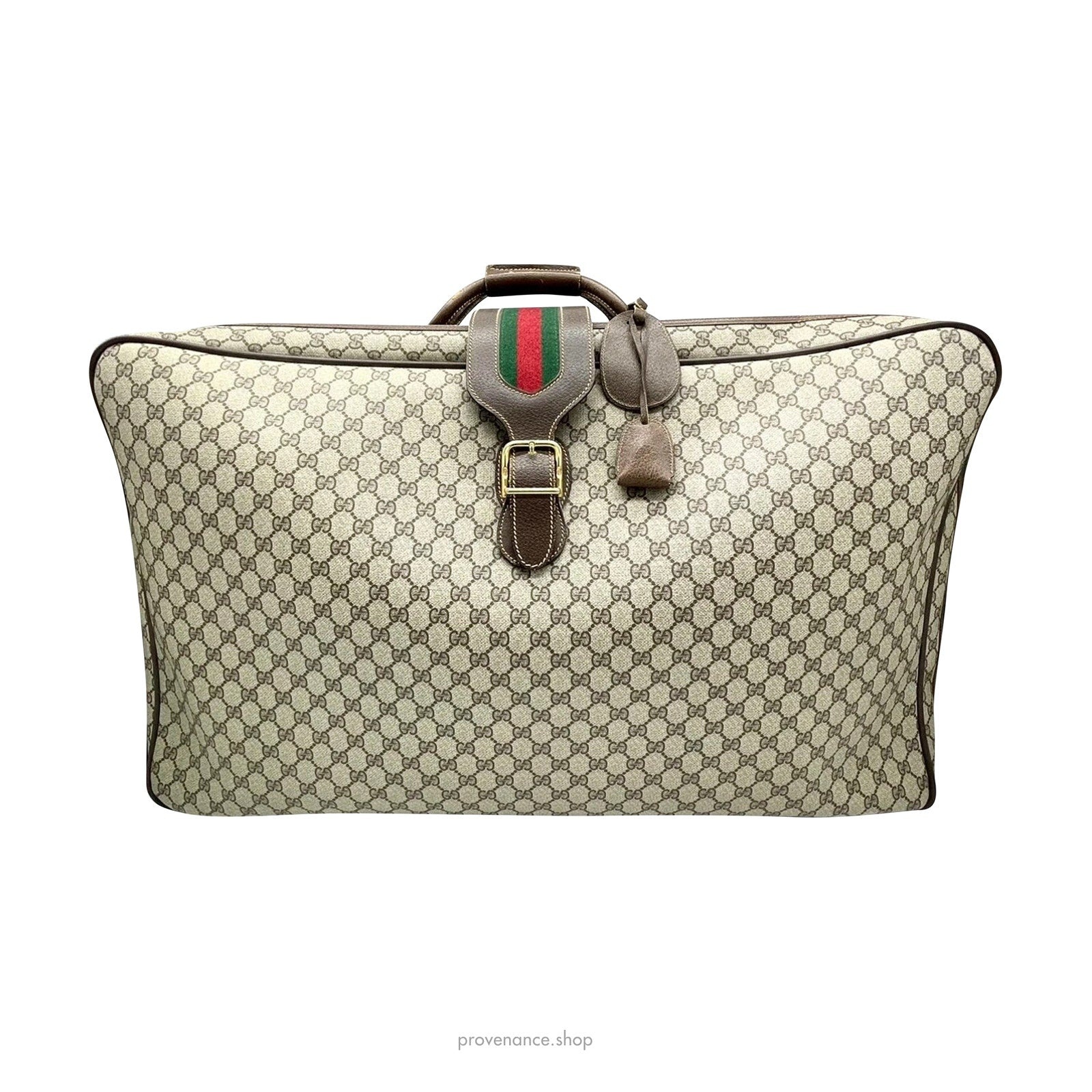 Gucci GG Supreme Suitcase with Web Detail - 1