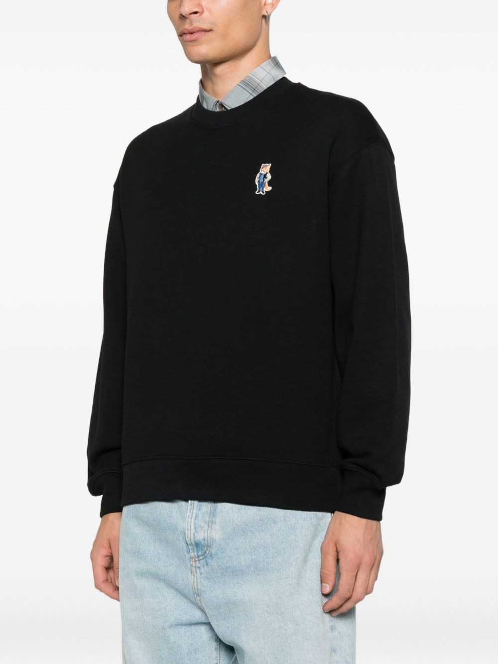fox-embroidered cotton sweatshirt - 3