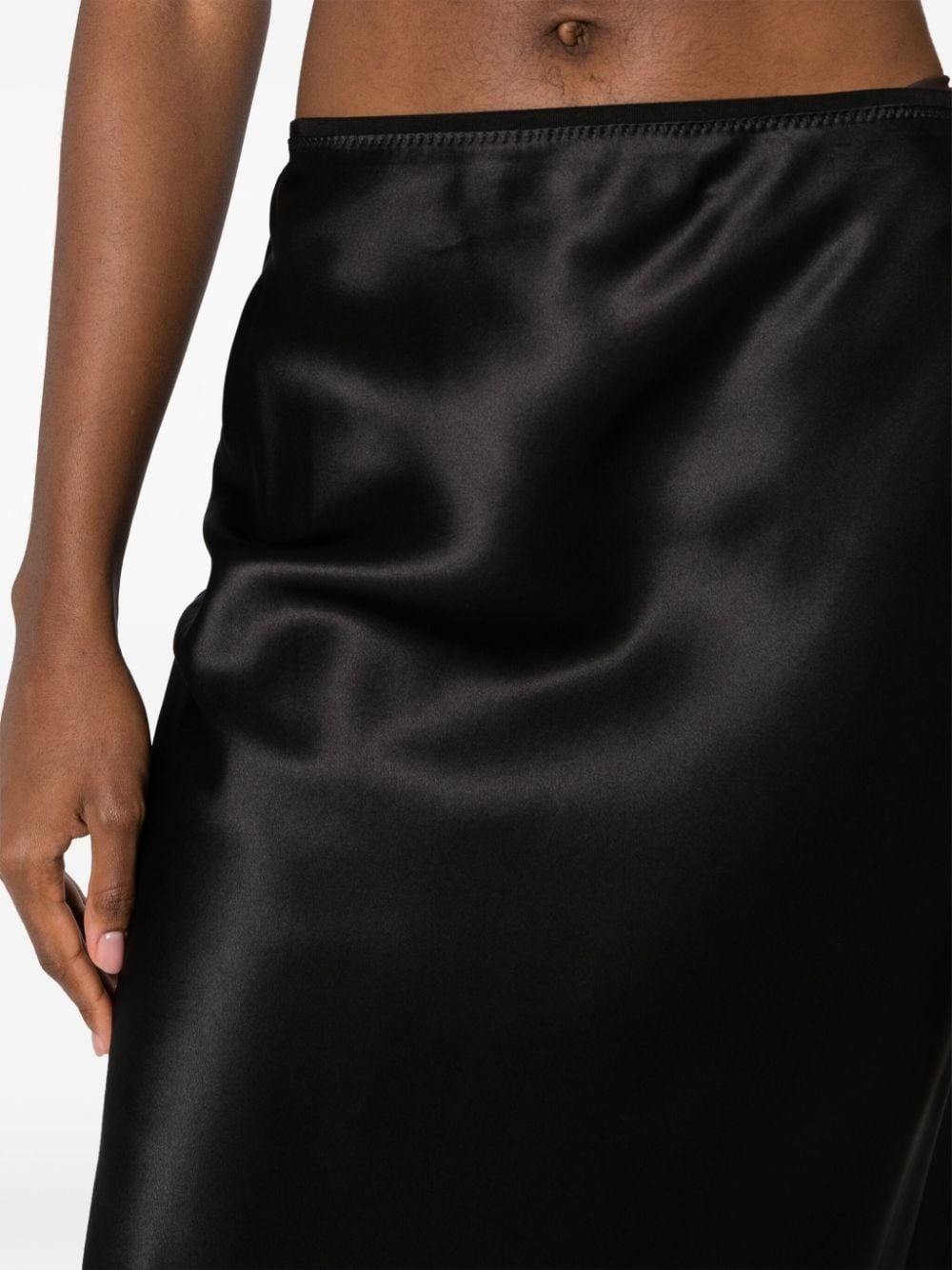 elasticated-waist silk skirt - 5
