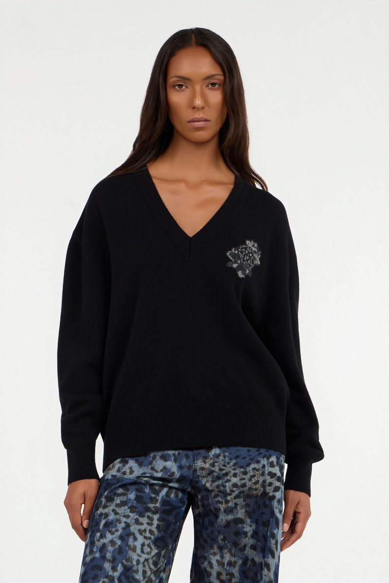 Black sweater with Monogram Mirror Snake 3