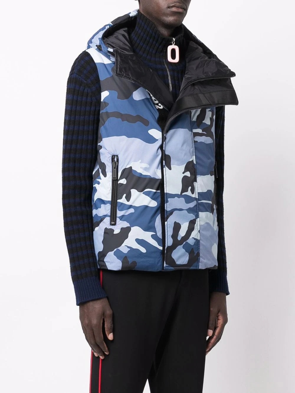 camouflage feather-down padded gilet - 3