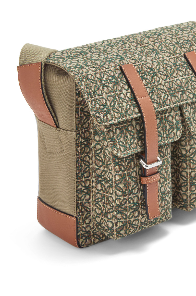 Military Satchel in Anagram jacquard and calfskin 5