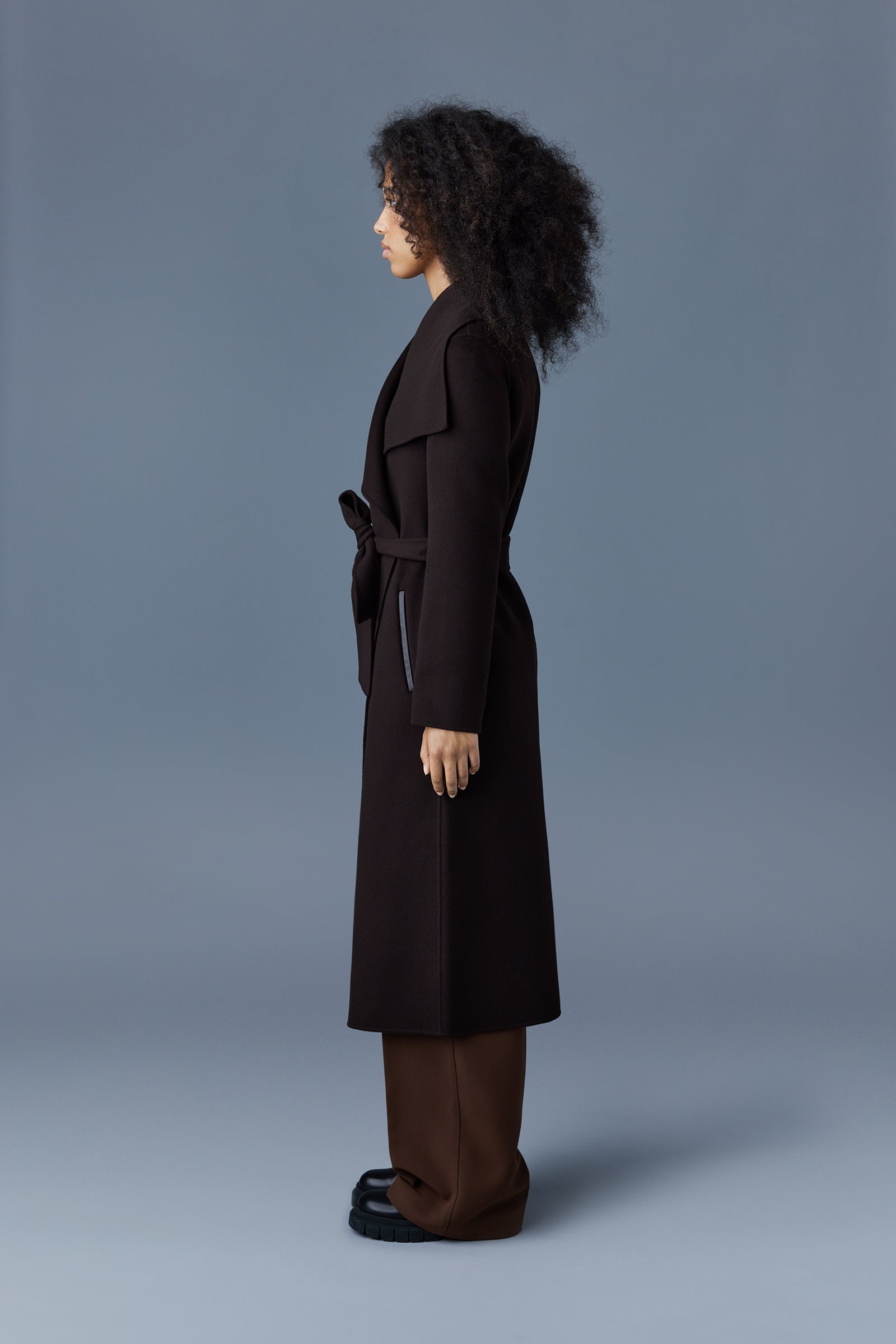 MAI Double-face wool wrap coat - 3