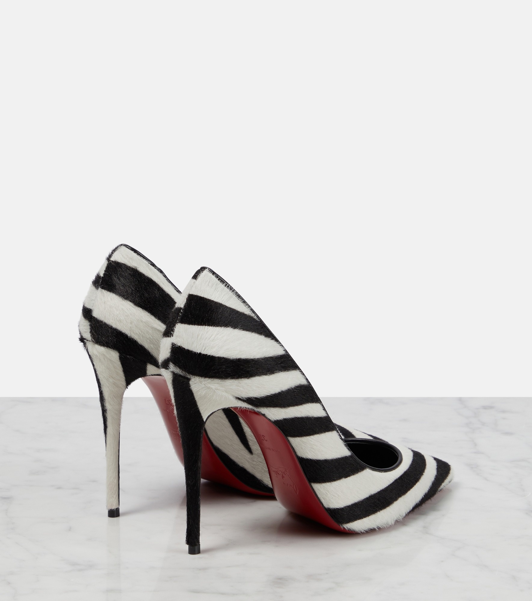 Kate 100 zebra-print calf hair pumps - 3