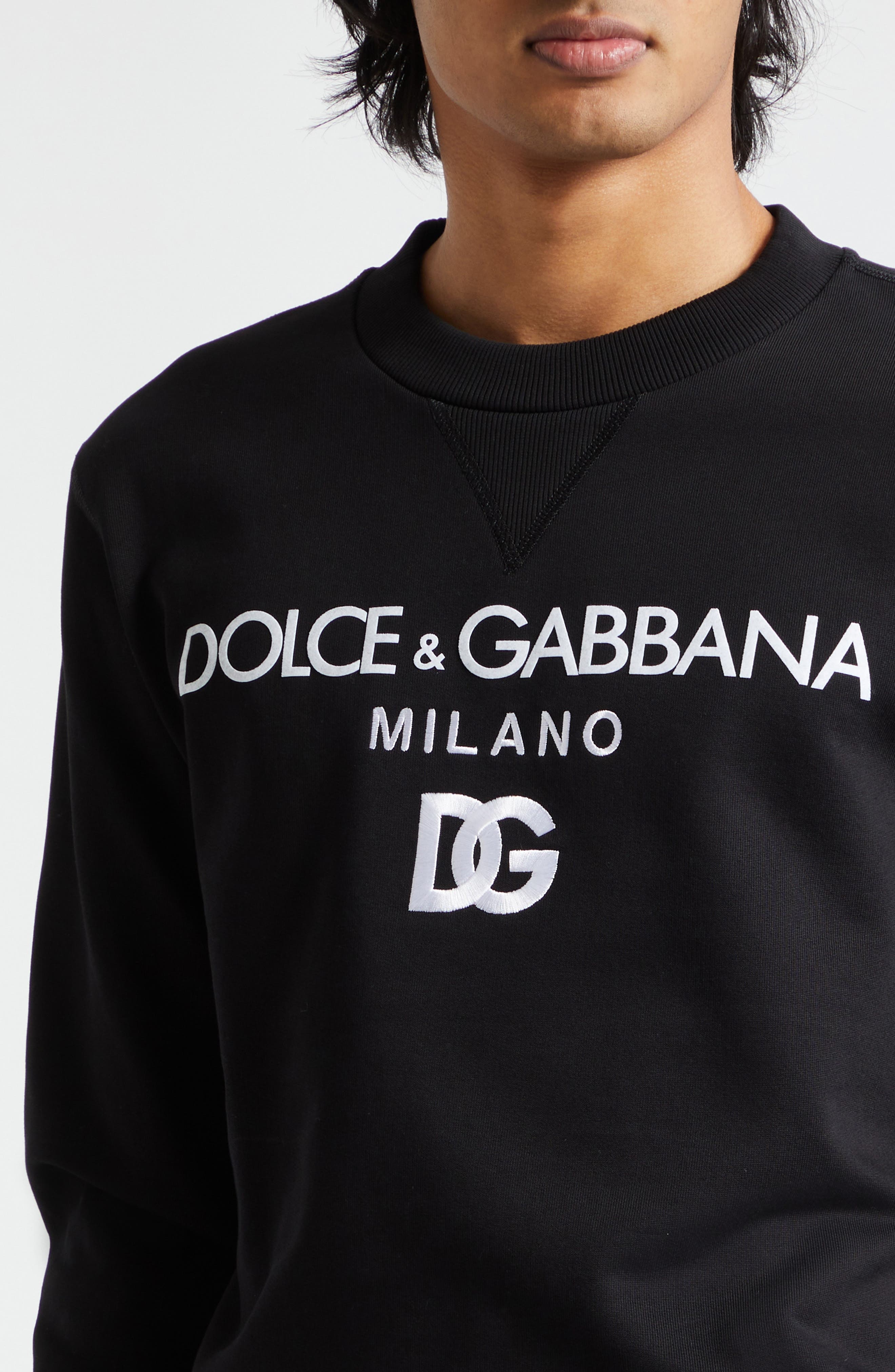 Embroidered Logo Cotton French Terry Graphic Sweatshirt - 4
