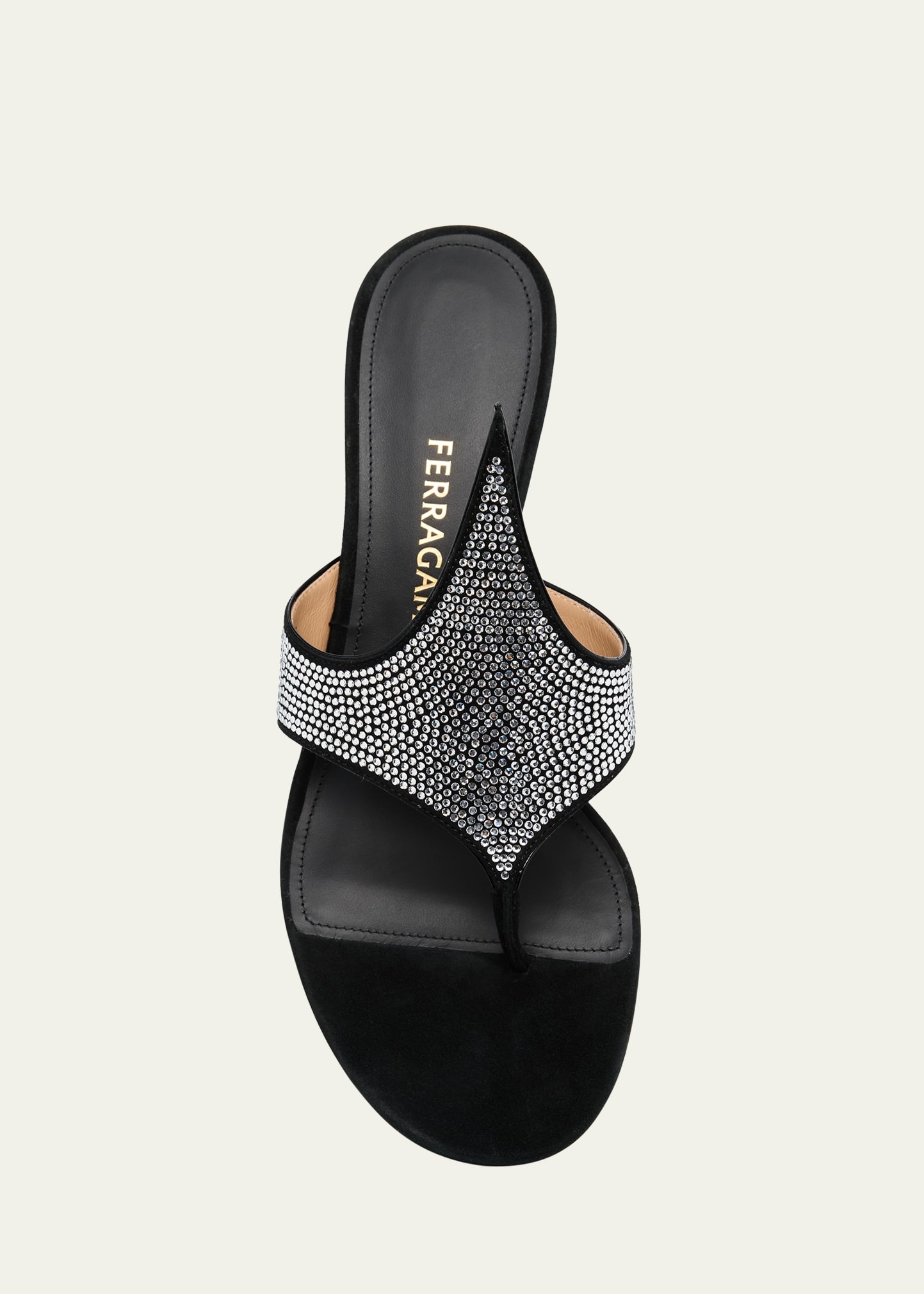 Lyrai Crystal Suede Thong Sandals - 5