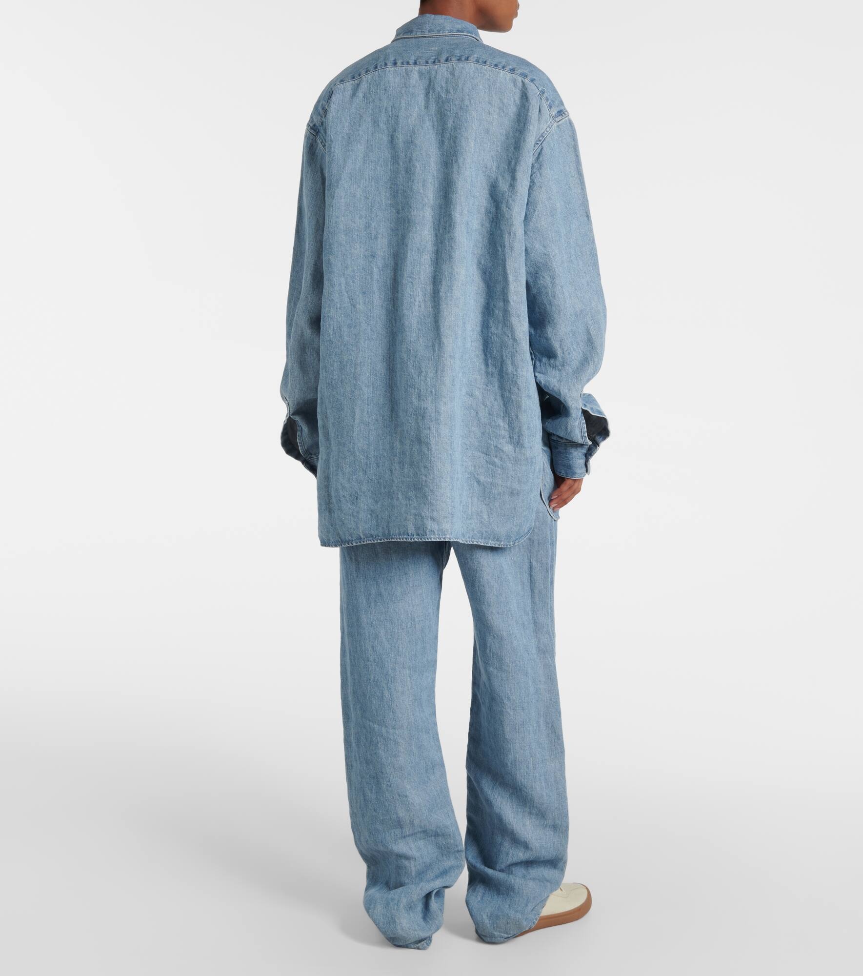 Nesson oversized linen denim shirt - 3