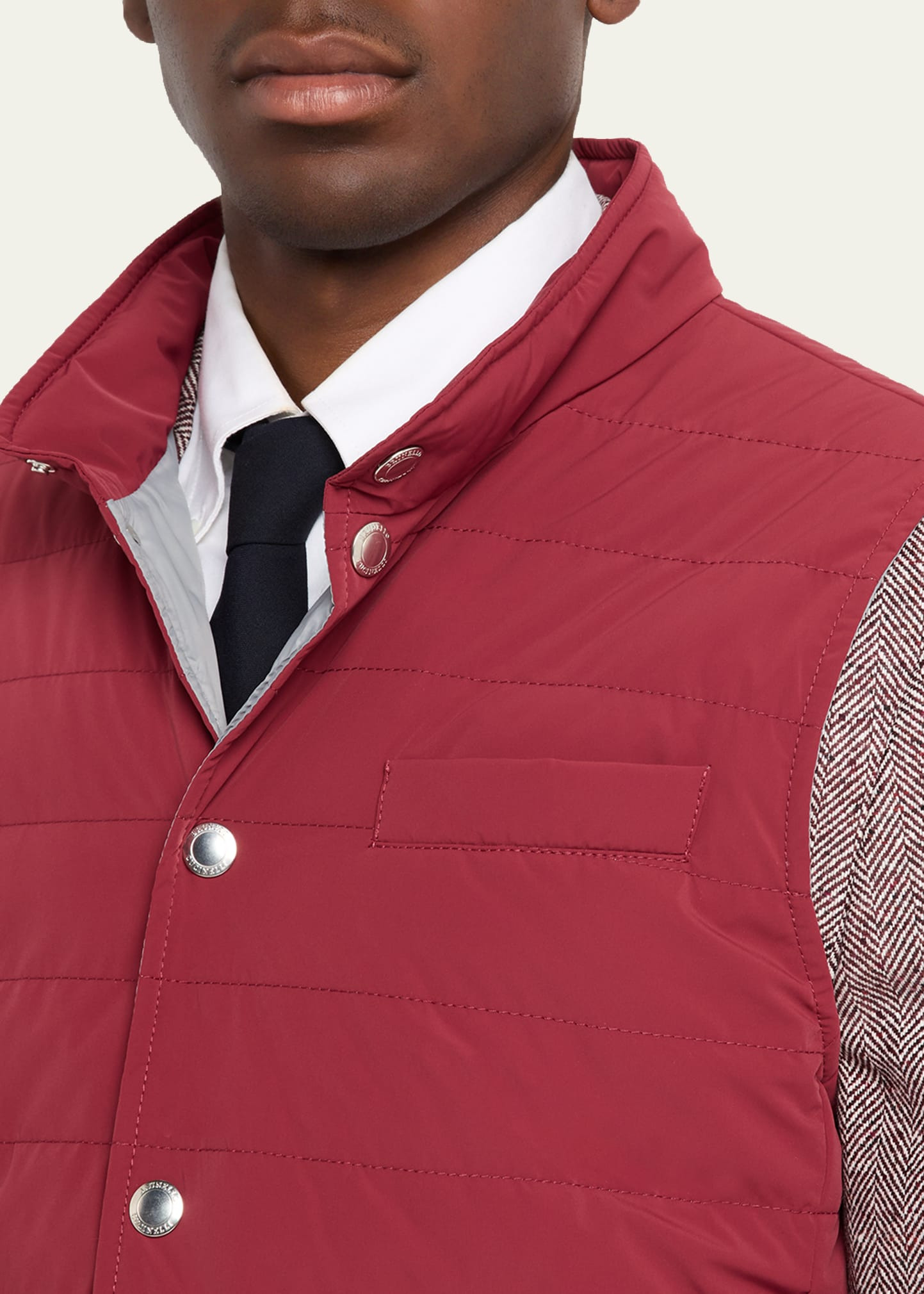 Men's Quilted Nylon Snap-Front Vest - 5
