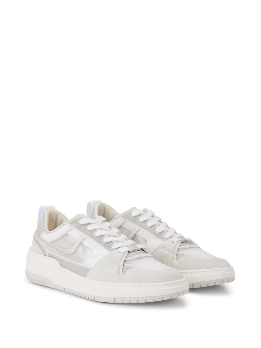Mesh suede lace-up sneakers - 2