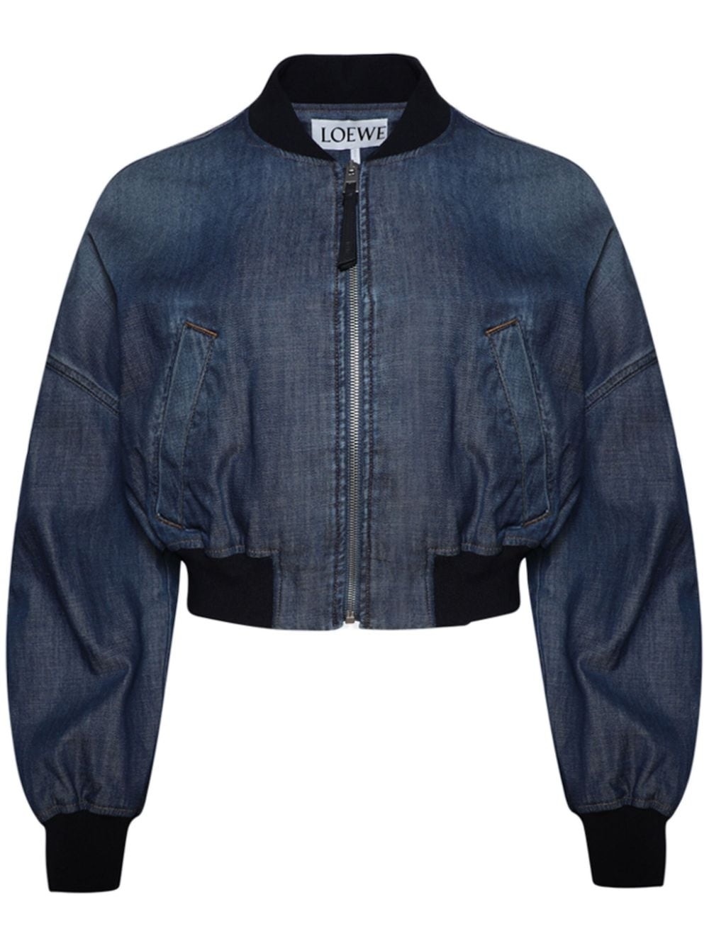 washed denim bomber jacket - 1