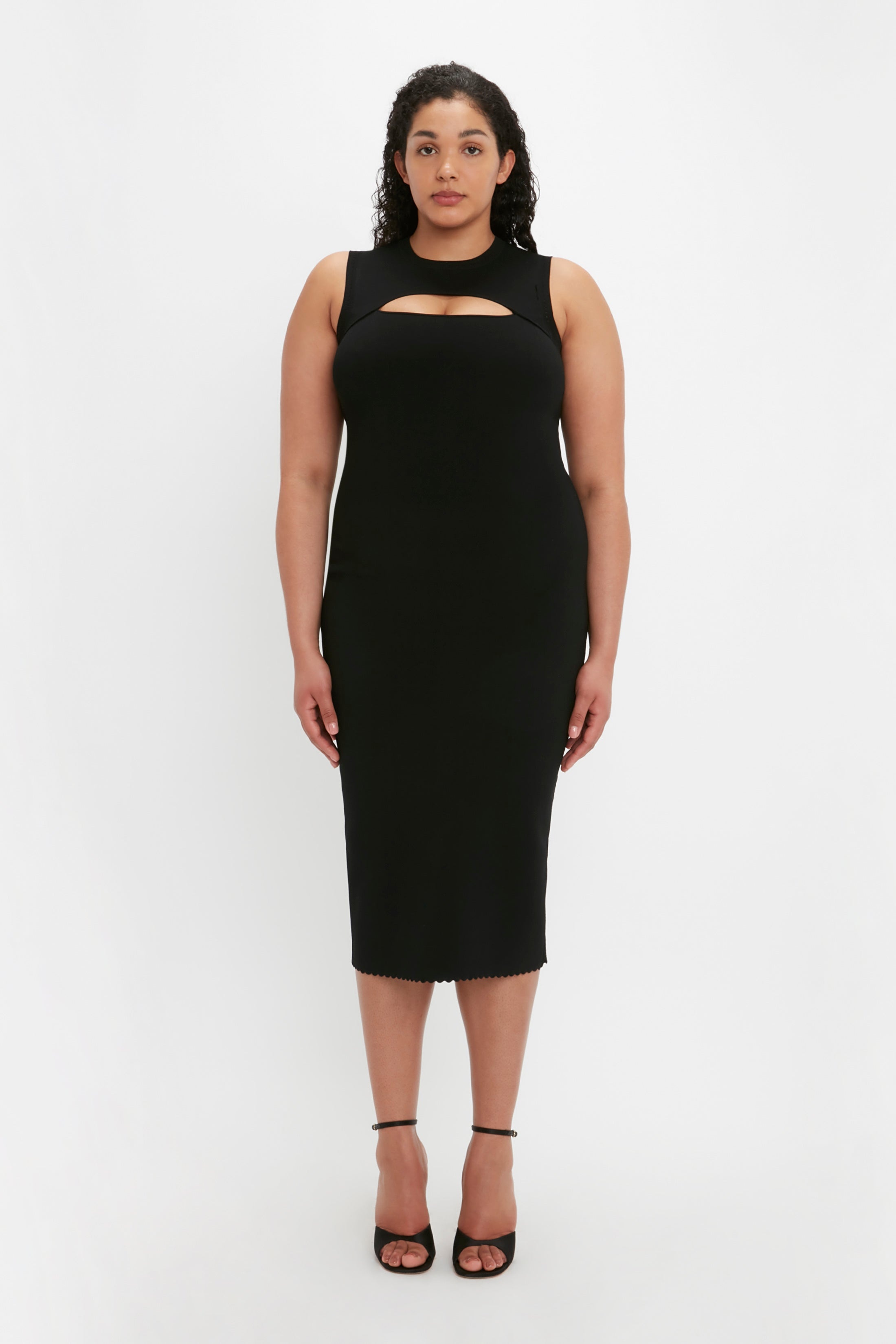 Floor-Length Cami Dress In Black