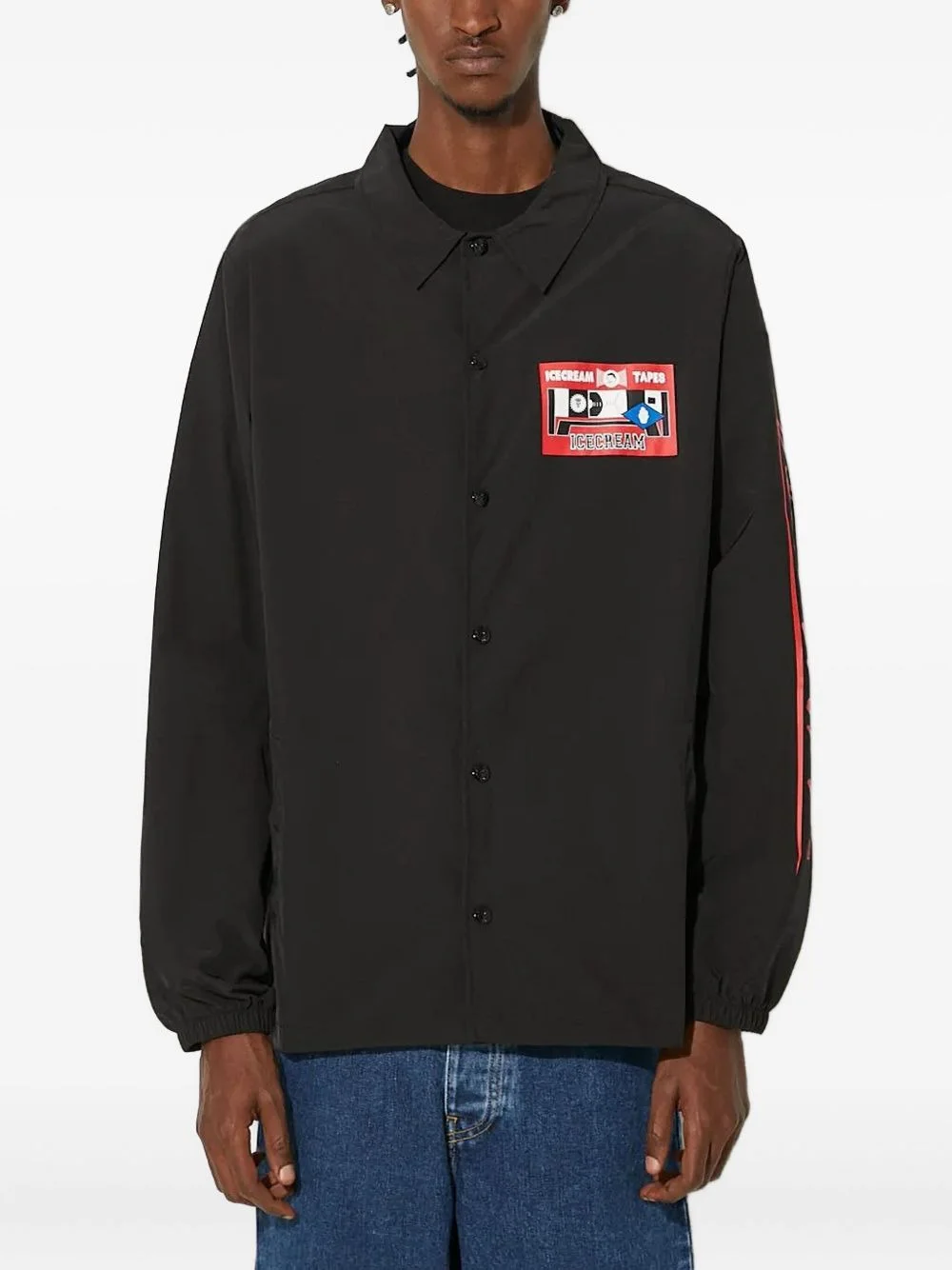 graphic-print coach jacket - 1