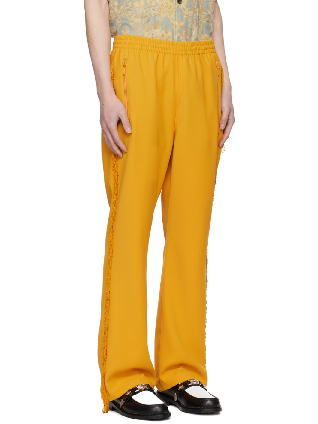 Yellow Fringe Track Pants - 2