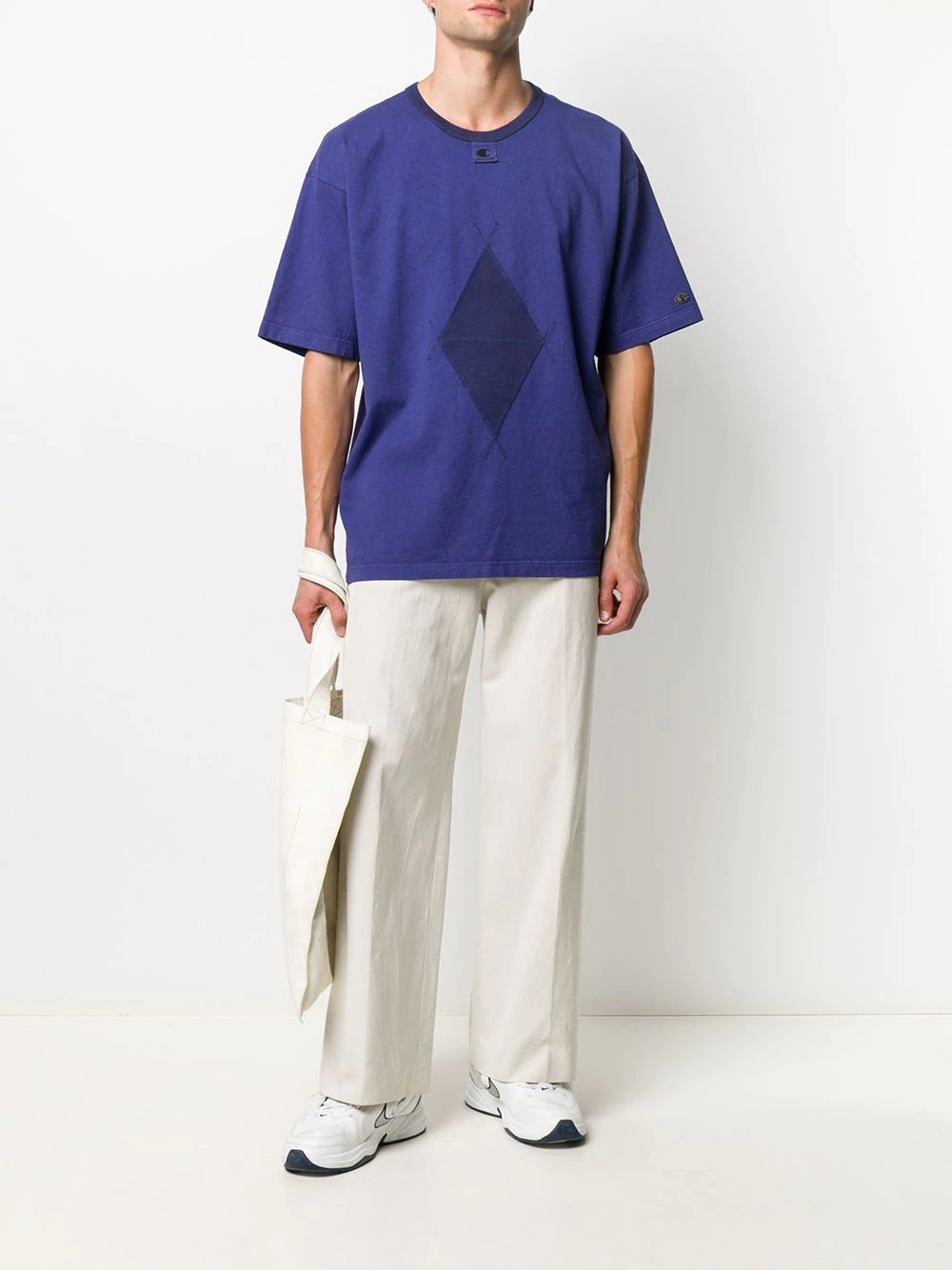 geometric-print crew neck T-Shirt  - 2