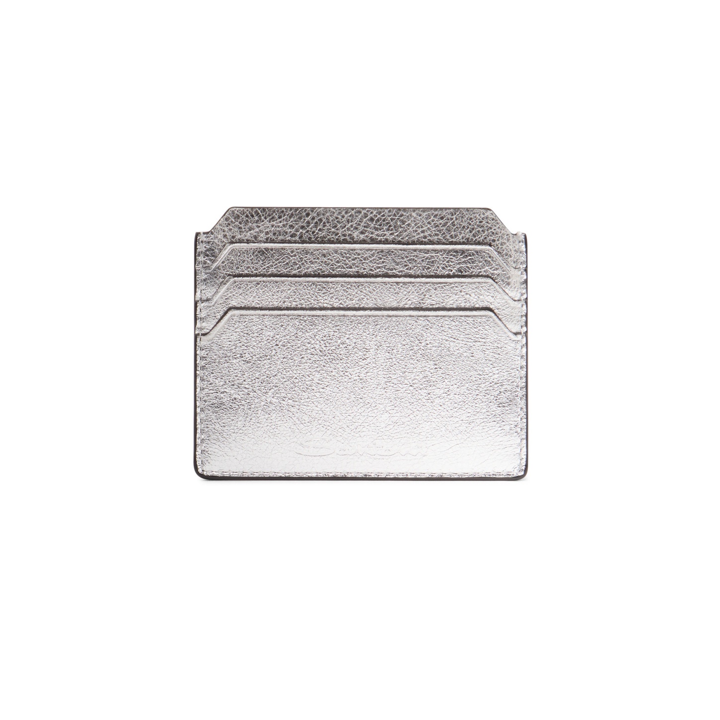 Silver laminated leather credit card holder - 2