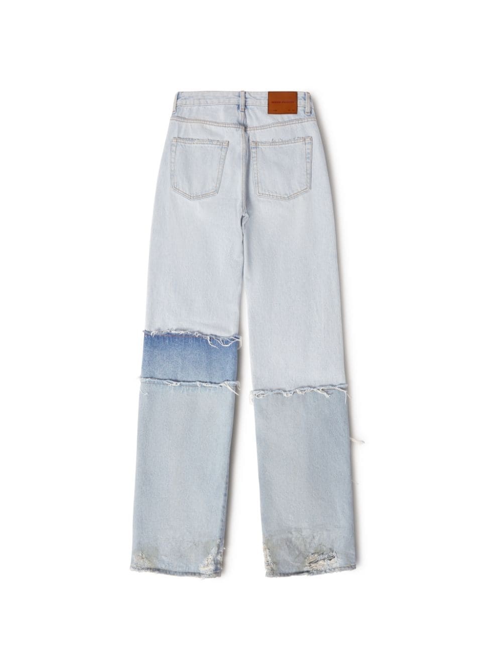 Layered Denim Baggy Pants - 6