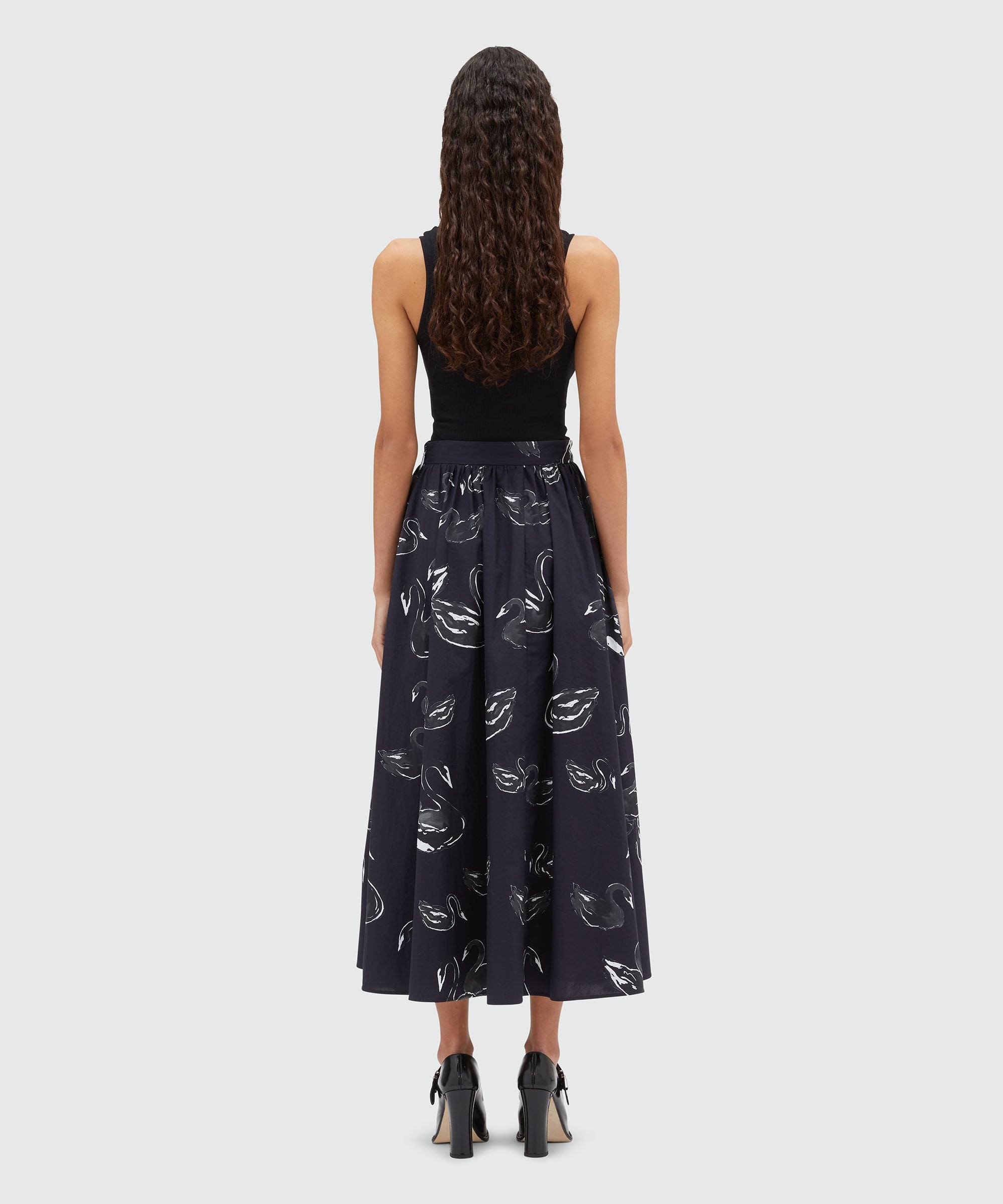 Poplin print roomy skirt - 3