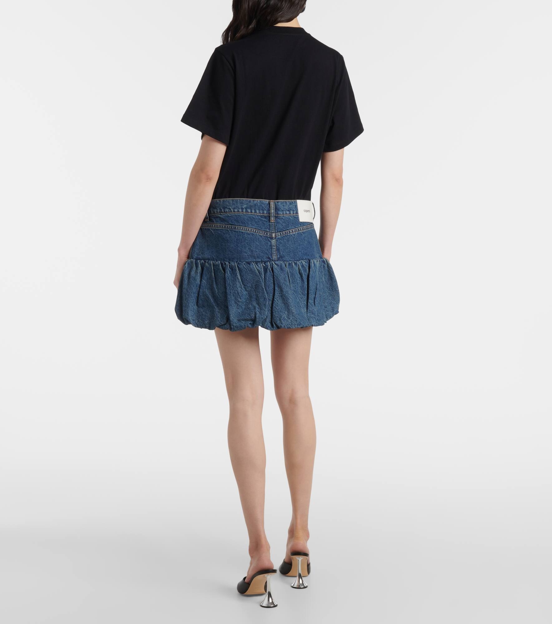 Balloon denim miniskirt - 3
