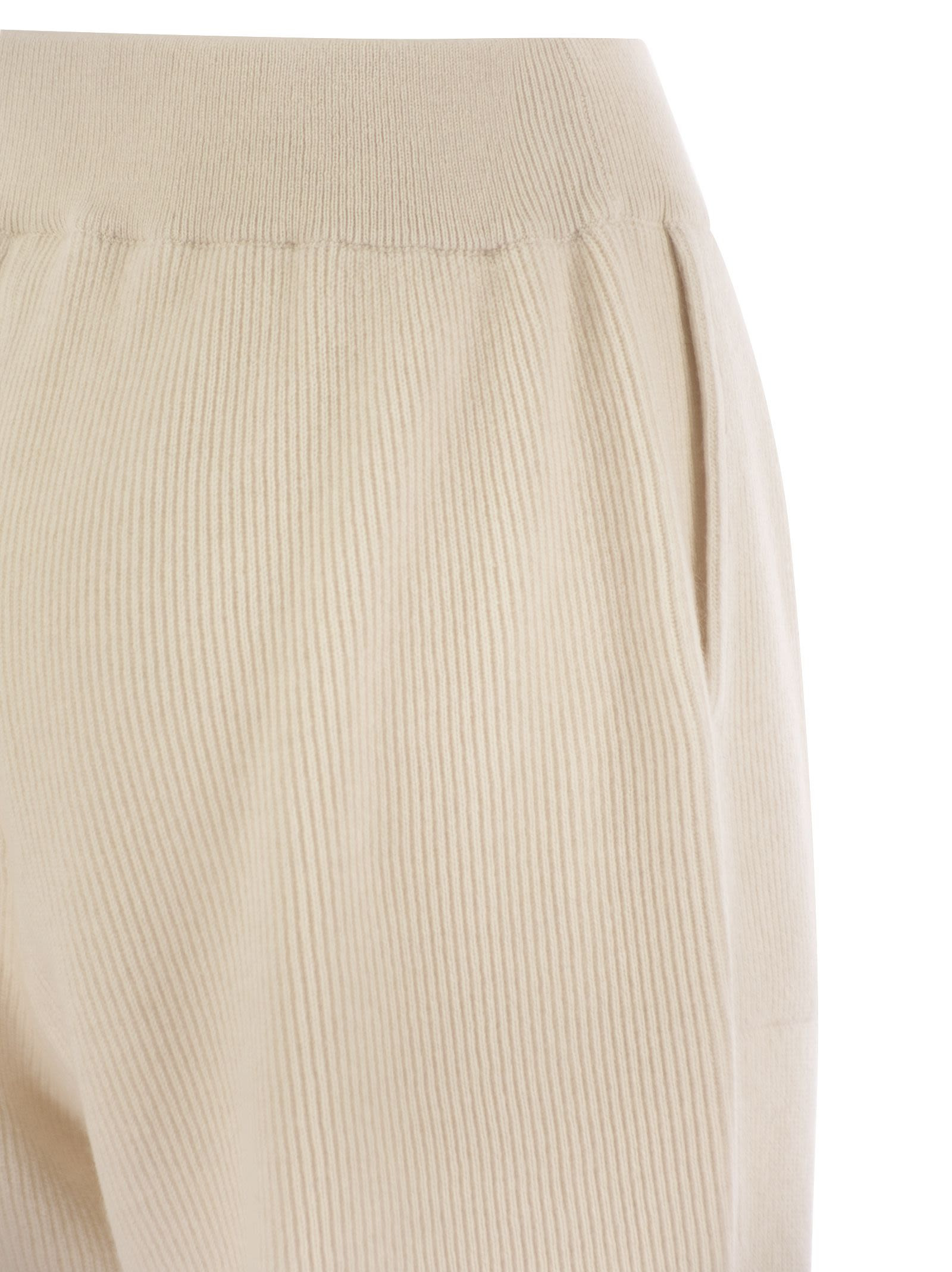 Brunello Cucinelli Women English Rib Cashmere Knit Trousers - 4