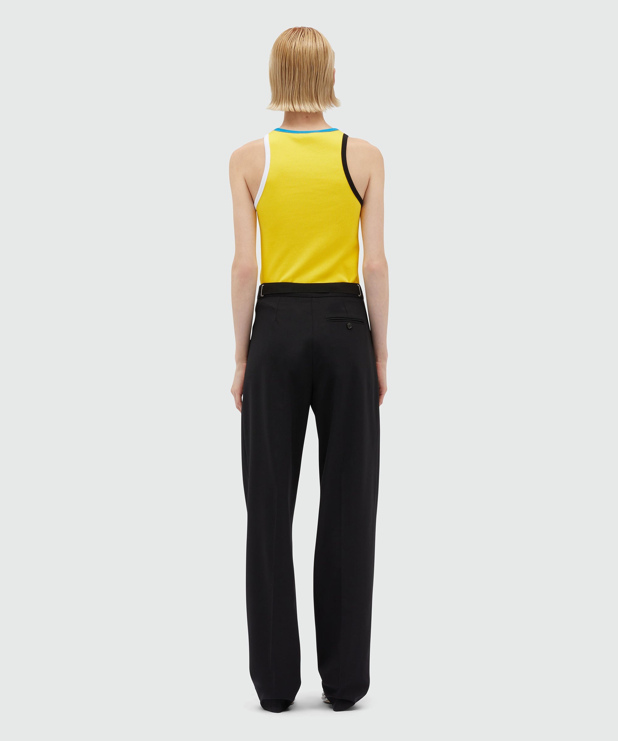 Black wool trousers with drawstring waist - 3