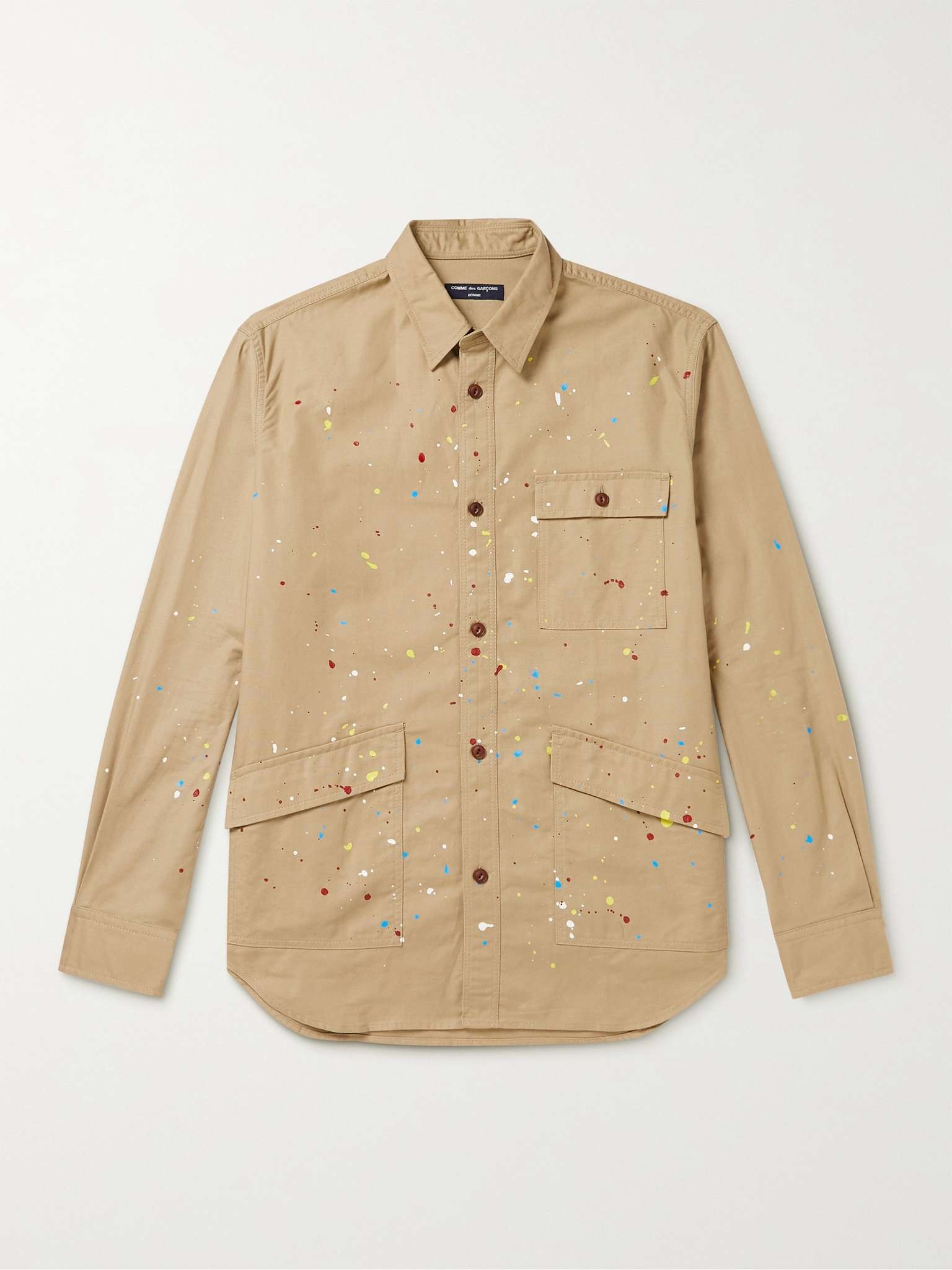 Paint-Splattered Cotton-Canvas Overshirt - 1