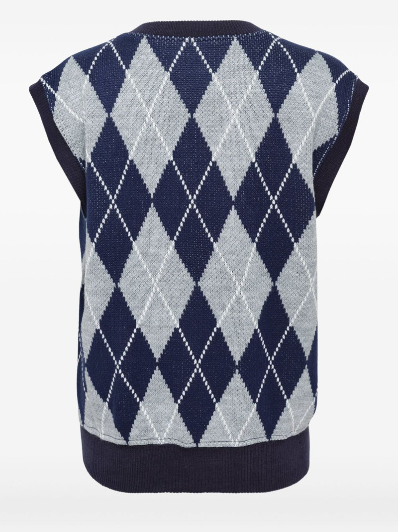 BONBOM argyle-knit cardigan outlook