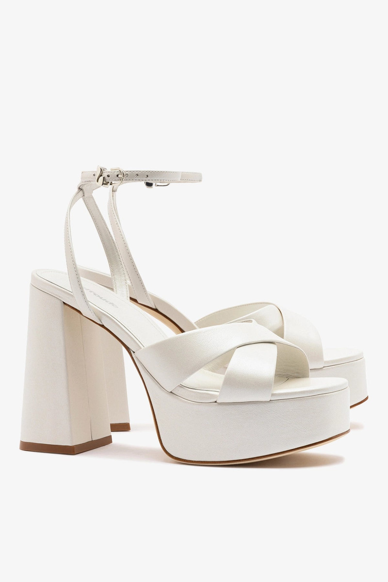 Dolly X Platform Sandal In Pearl Leather 3