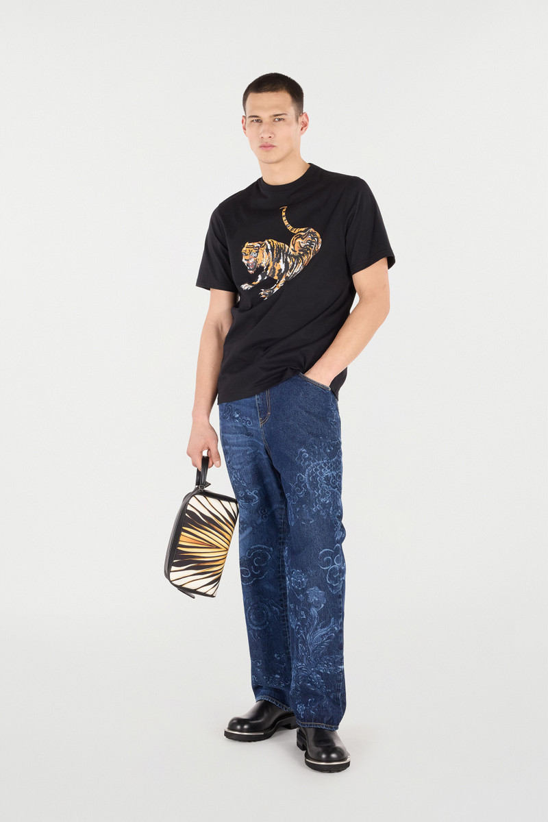 Roberto Cavalli Cotton T-Shirt with Tiger outlook