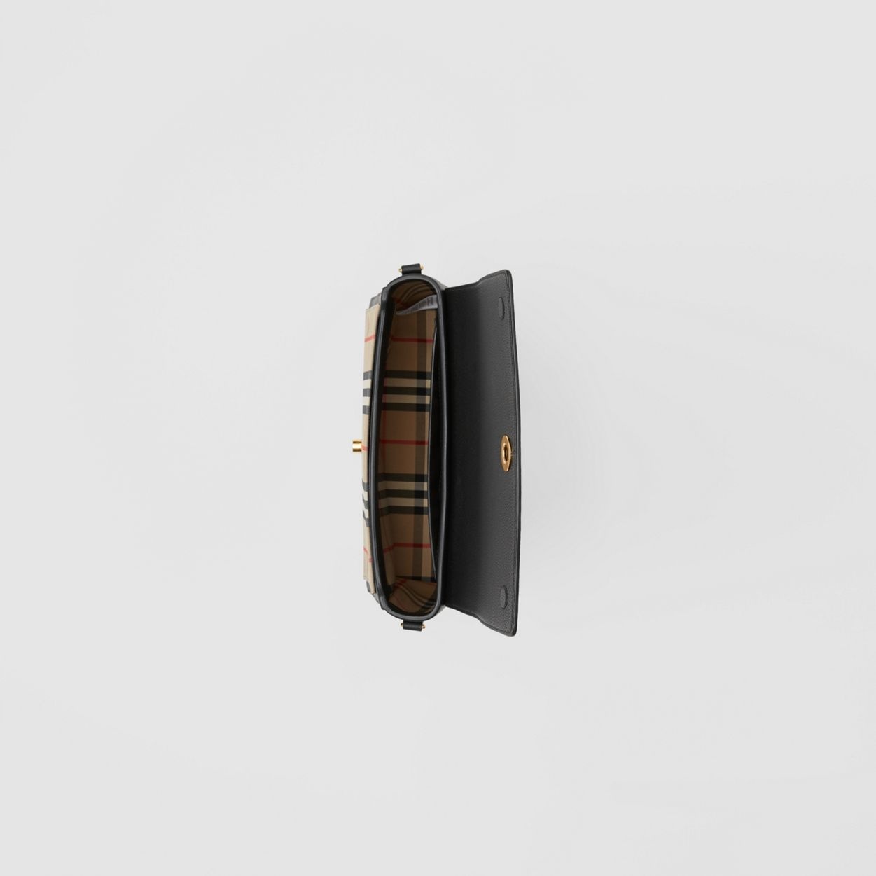 Leather and Vintage Check Note Crossbody Bag - 5