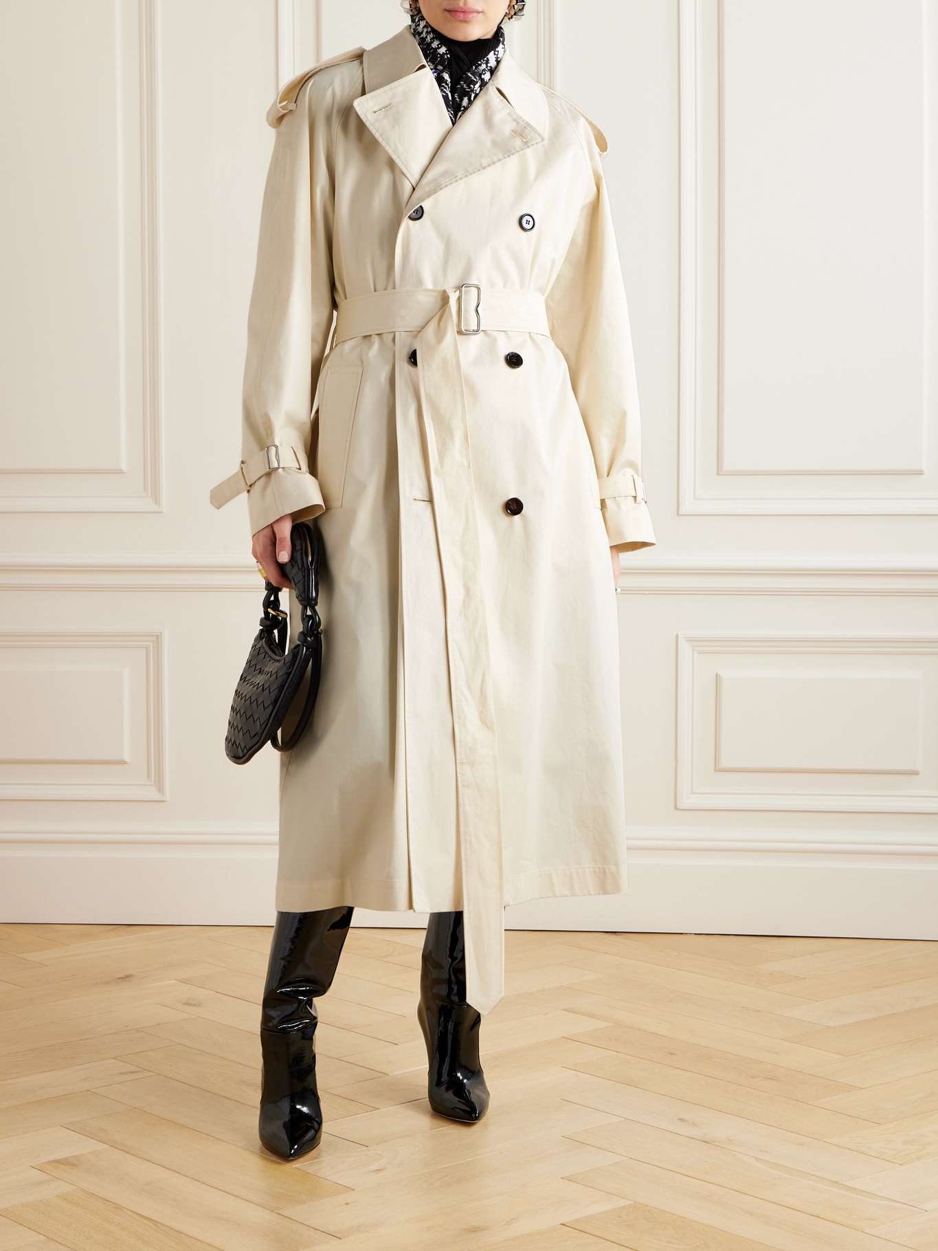 Belted cotton-gabardine trench coat - 3