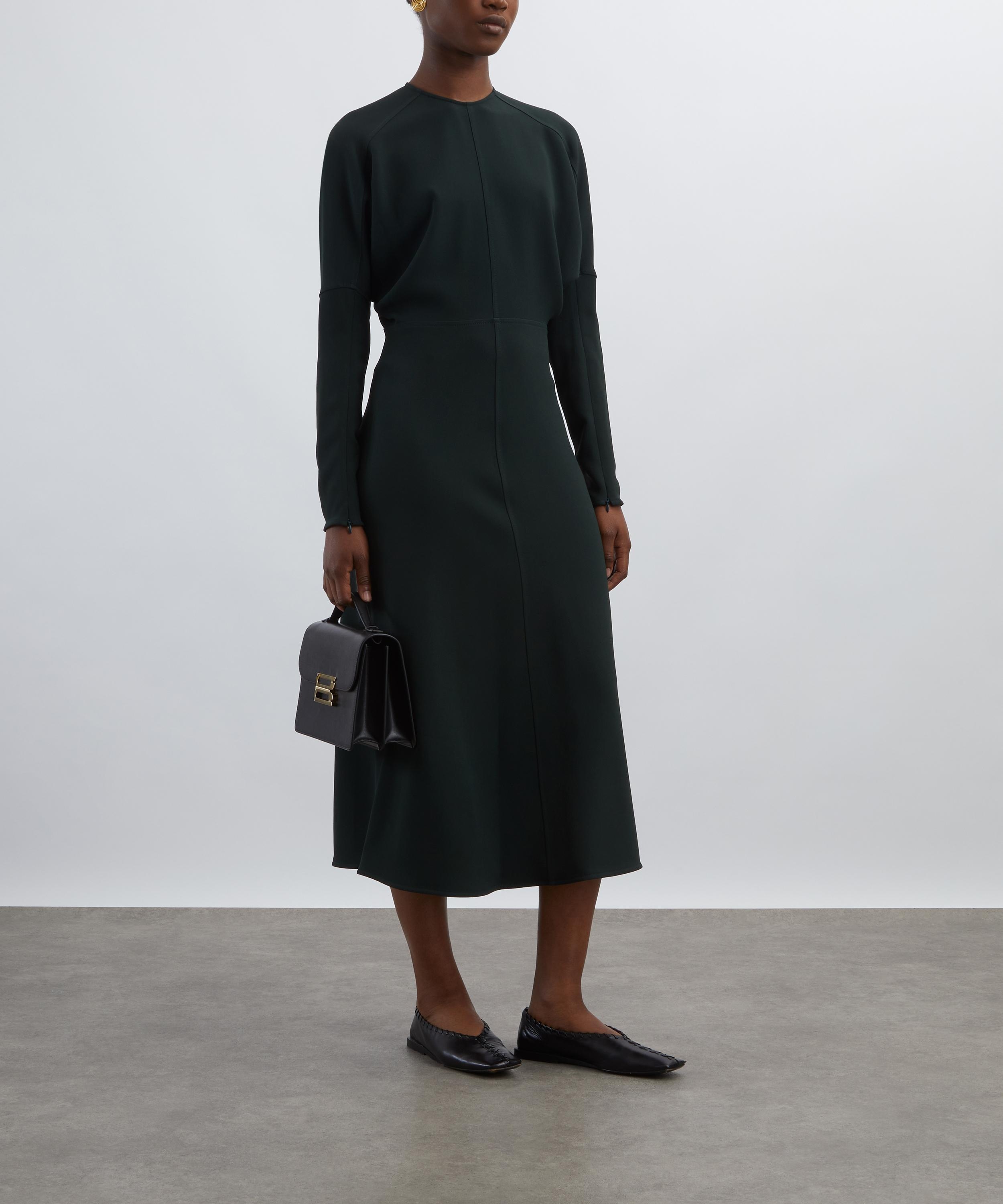 Dark Pine Long Sleeve Dolman Midi Dress - 2