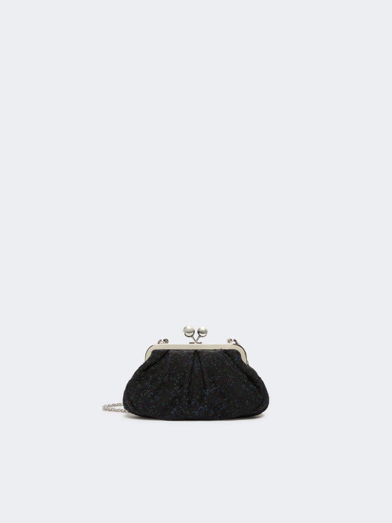 ACCENNI Small wool bouclé Pasticcino Bag - BLACK 1