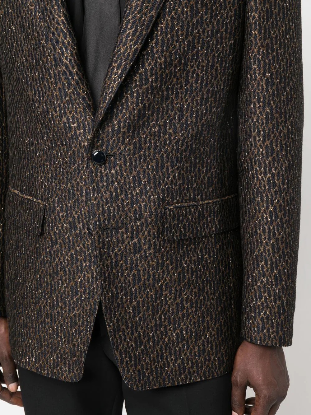 single-breasted jacquard blazer - 5