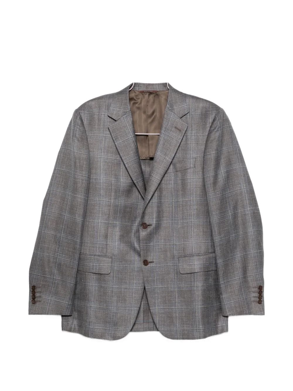 check-pattern single-breasted blazer - 1