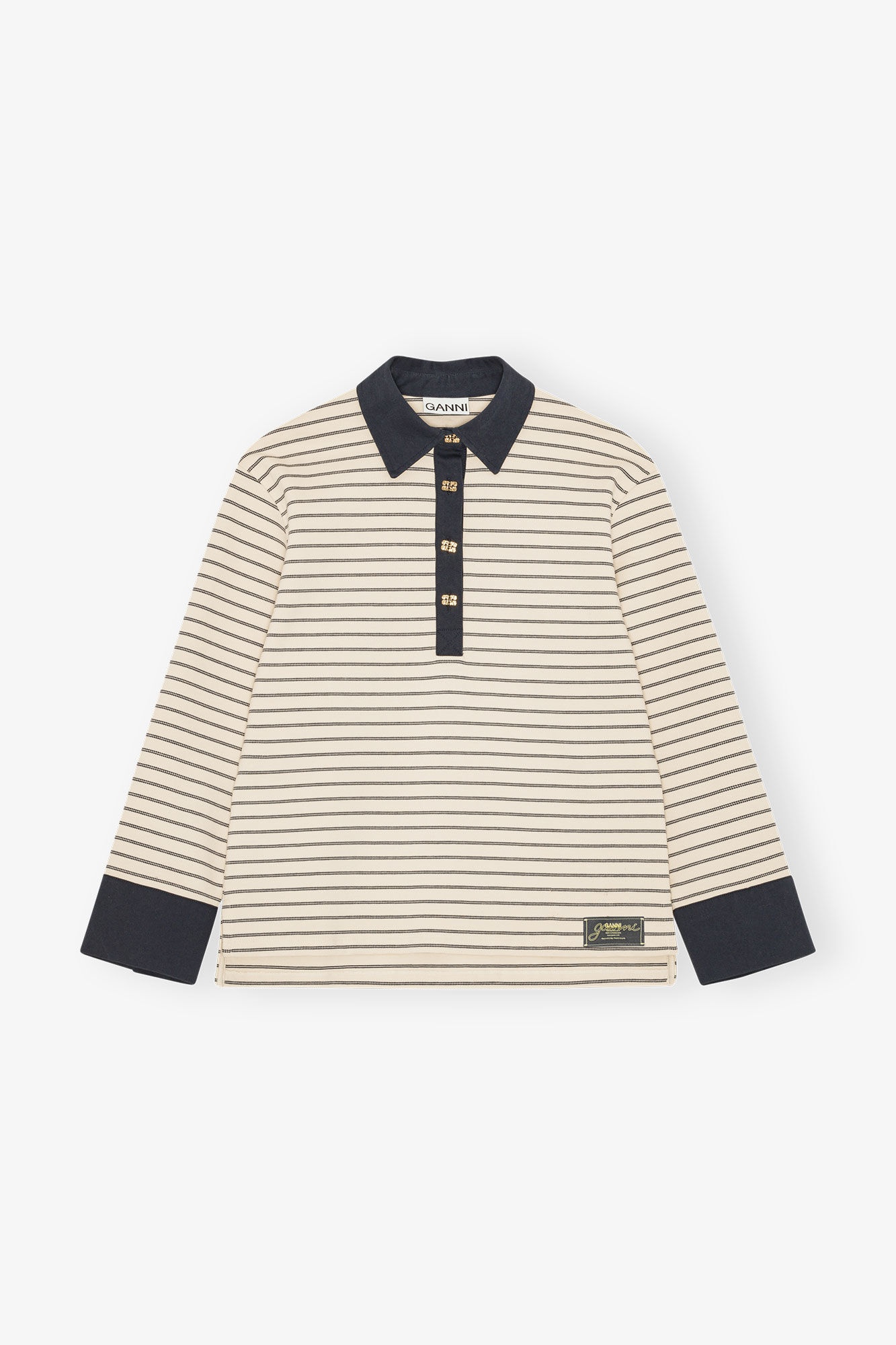 STRIPED COTTON POLO - 1