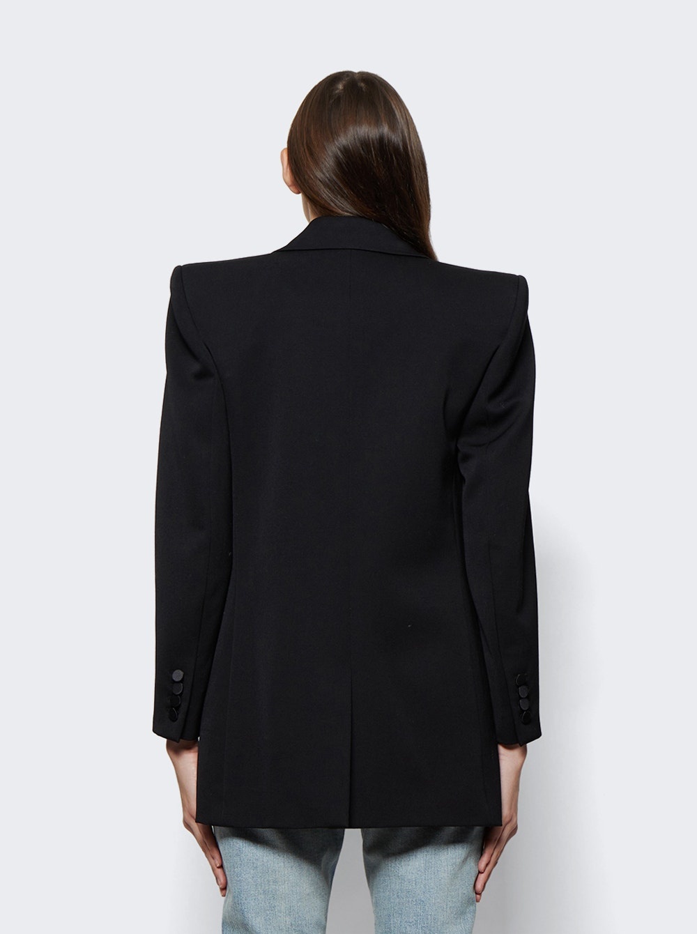 Single-Breasted Tuxedo Jacket Black - 5