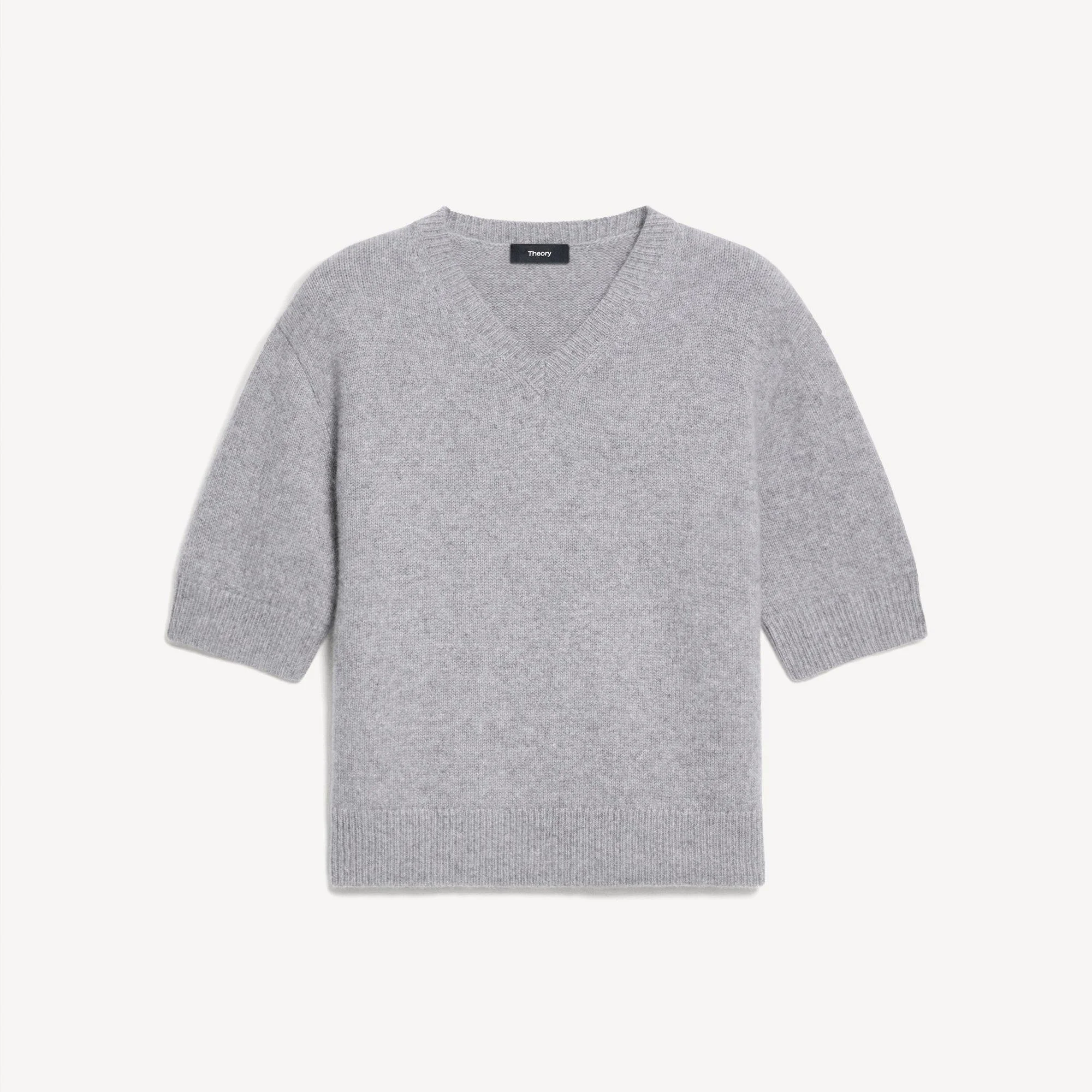 Cropped V-Neck Tee in Cashmere - 1