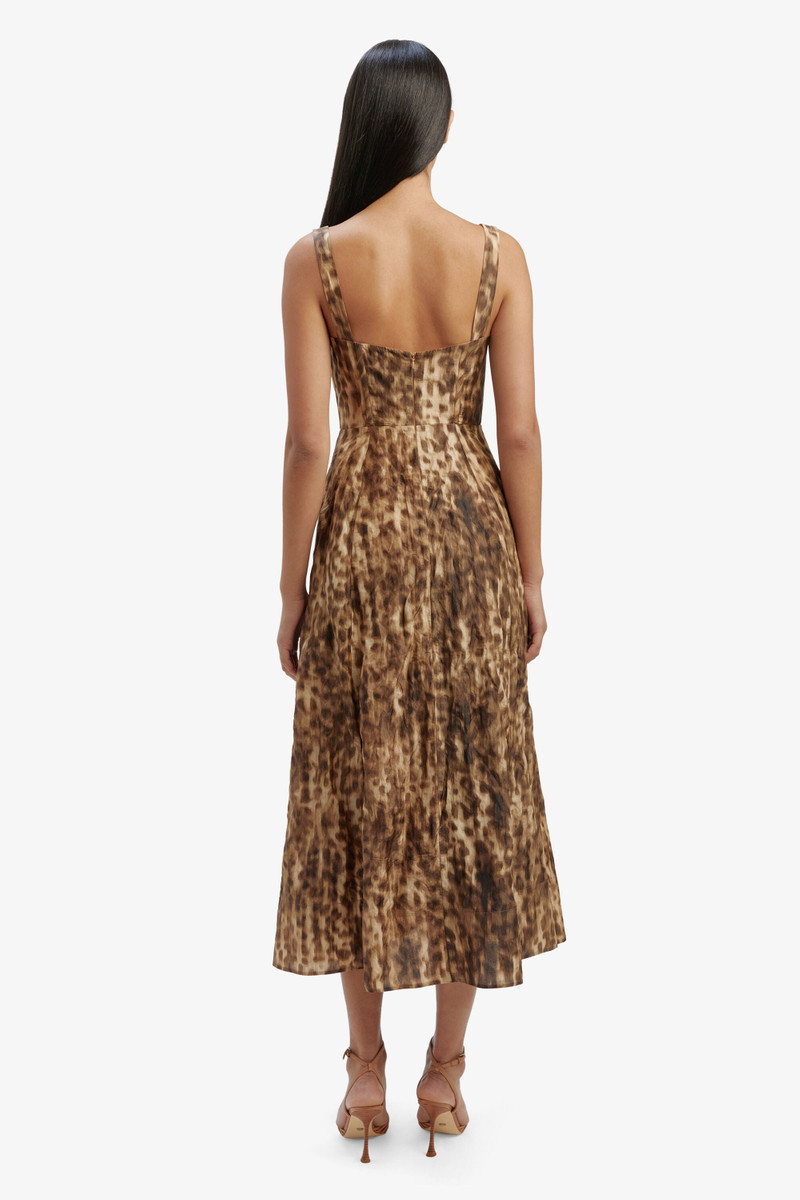 Lilah Corset Midi Dress In Leopard 5