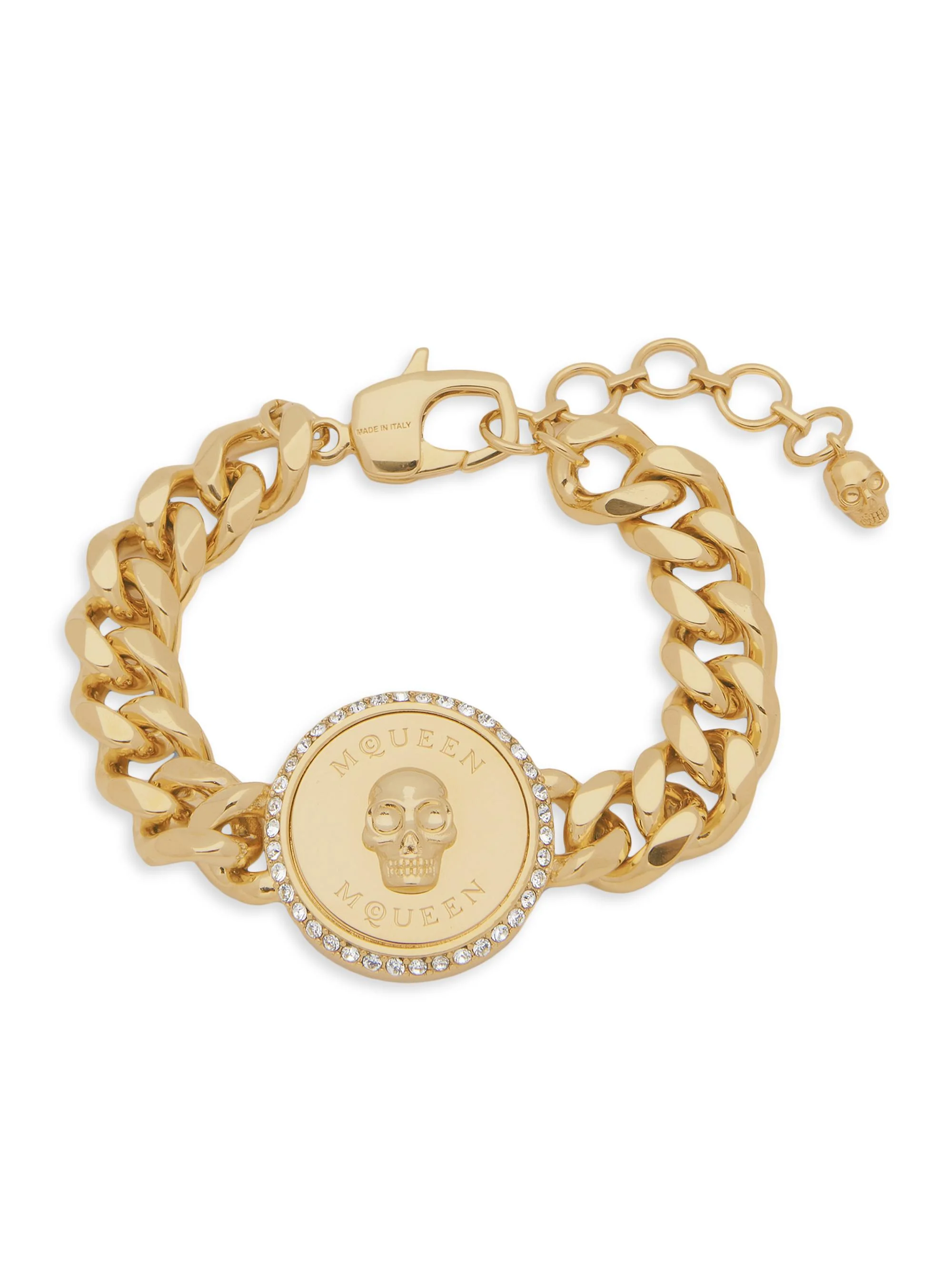 Women's Sovereign Goldtone & Crystal Skull Bracelet - Dark Marine - 1