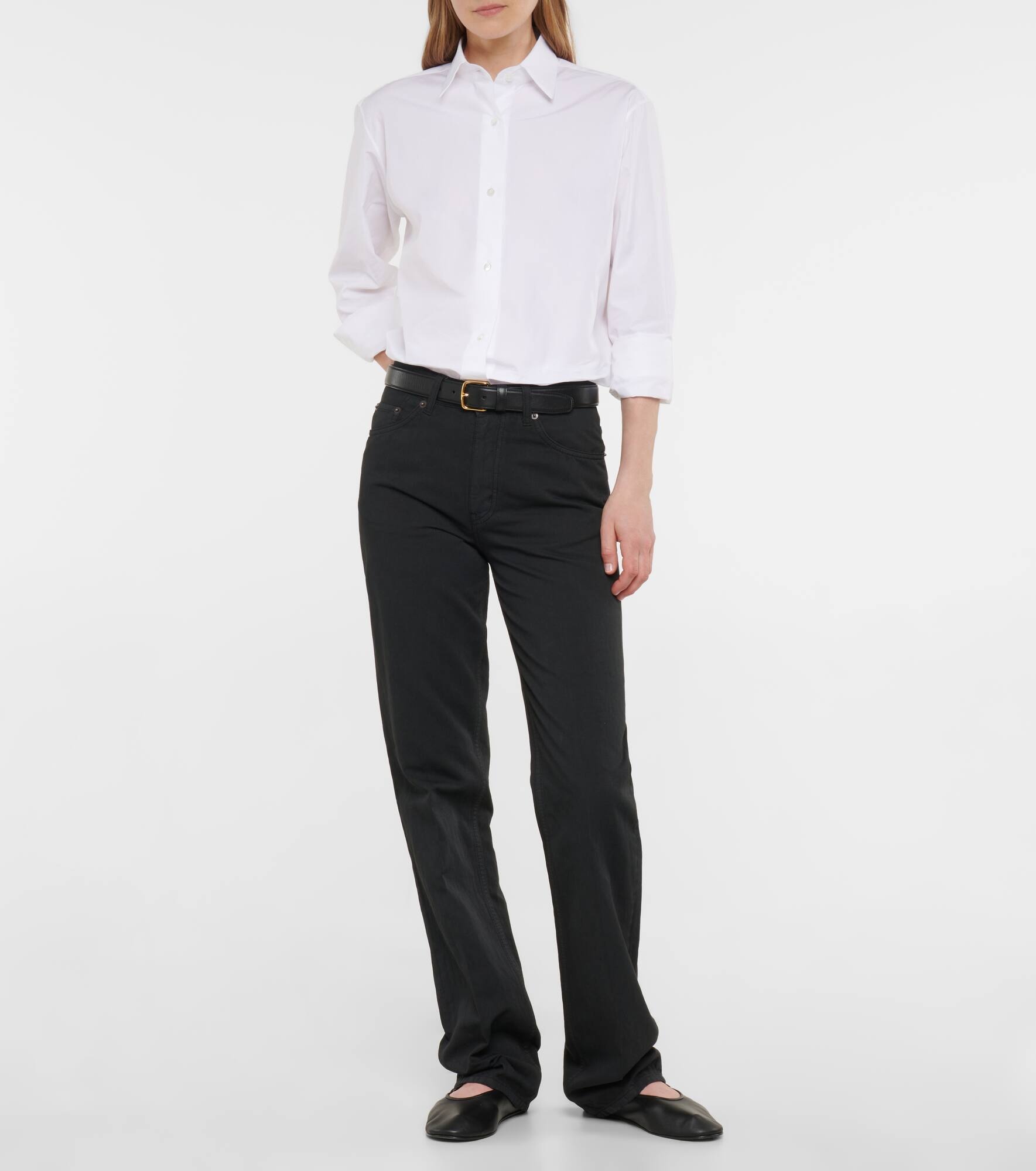 Carlon mid-rise cotton and linen pants - 2