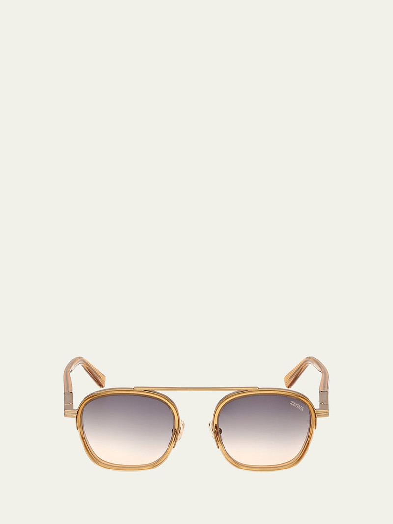 Men's ORIZZONTE Geometric Acetate and Metal Sunglasses 1