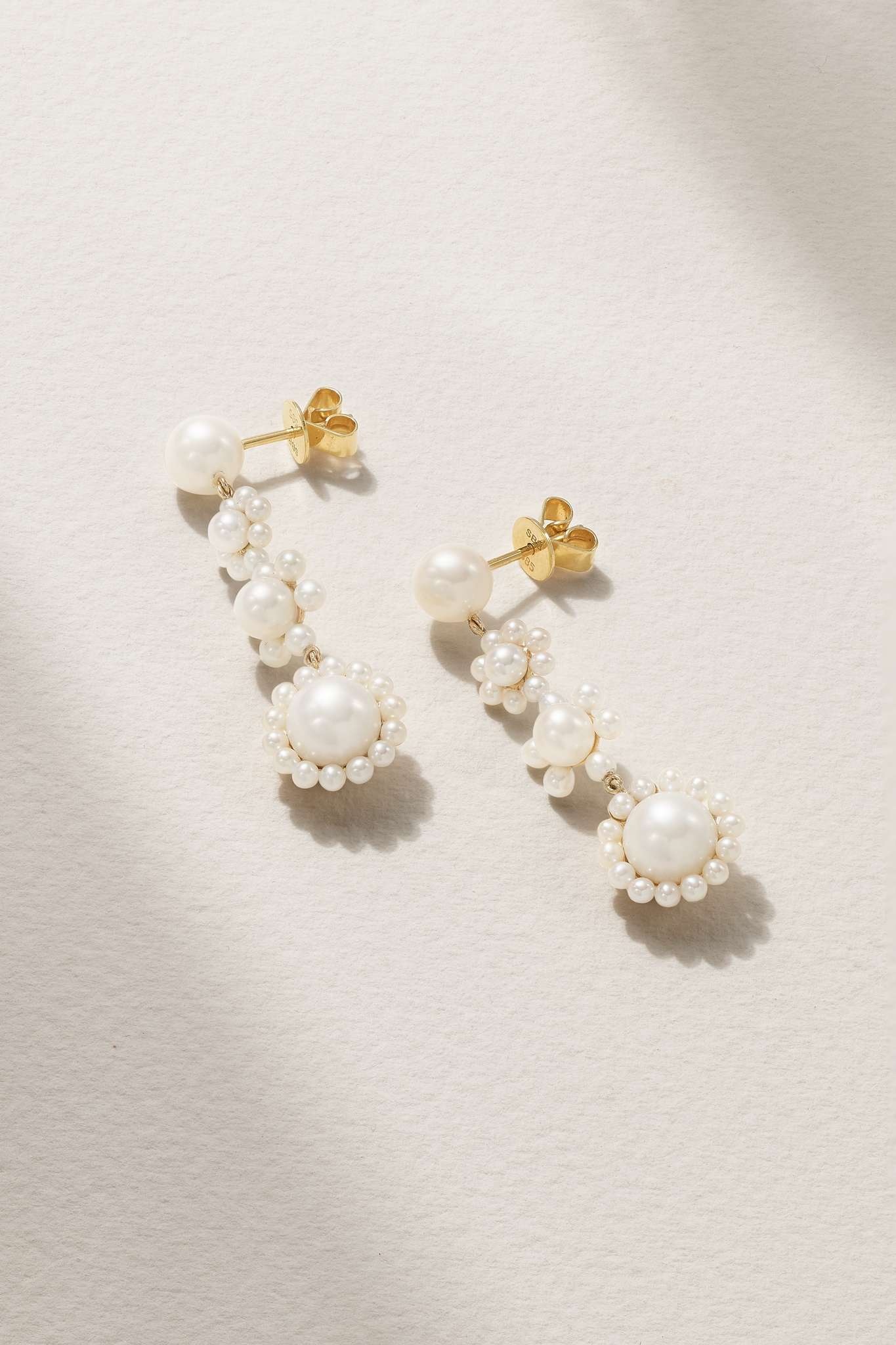 Fleur Jeanne 14-karat recycled gold pearl earrings - 1