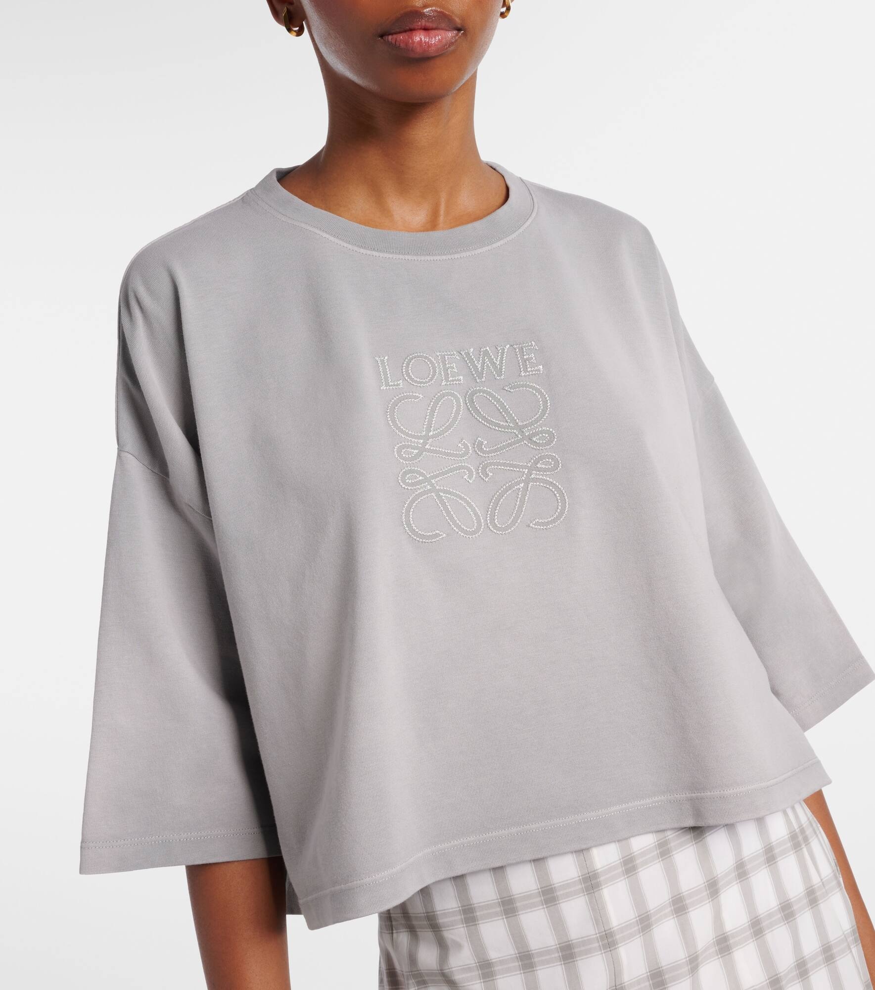Cropped cotton jersey T-shirt - 4