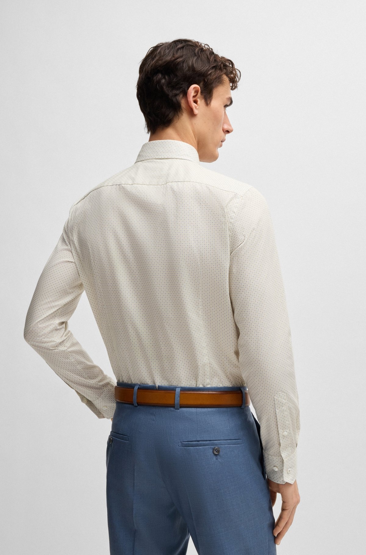 SLIM-FIT SHIRT IN ITALIAN-MADE PRINTED COTTON - 5