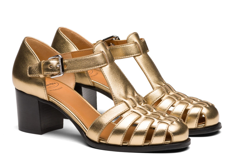 Church's Kelsey 50
Nappa Leather Mid Heel Sandal Light gold outlook