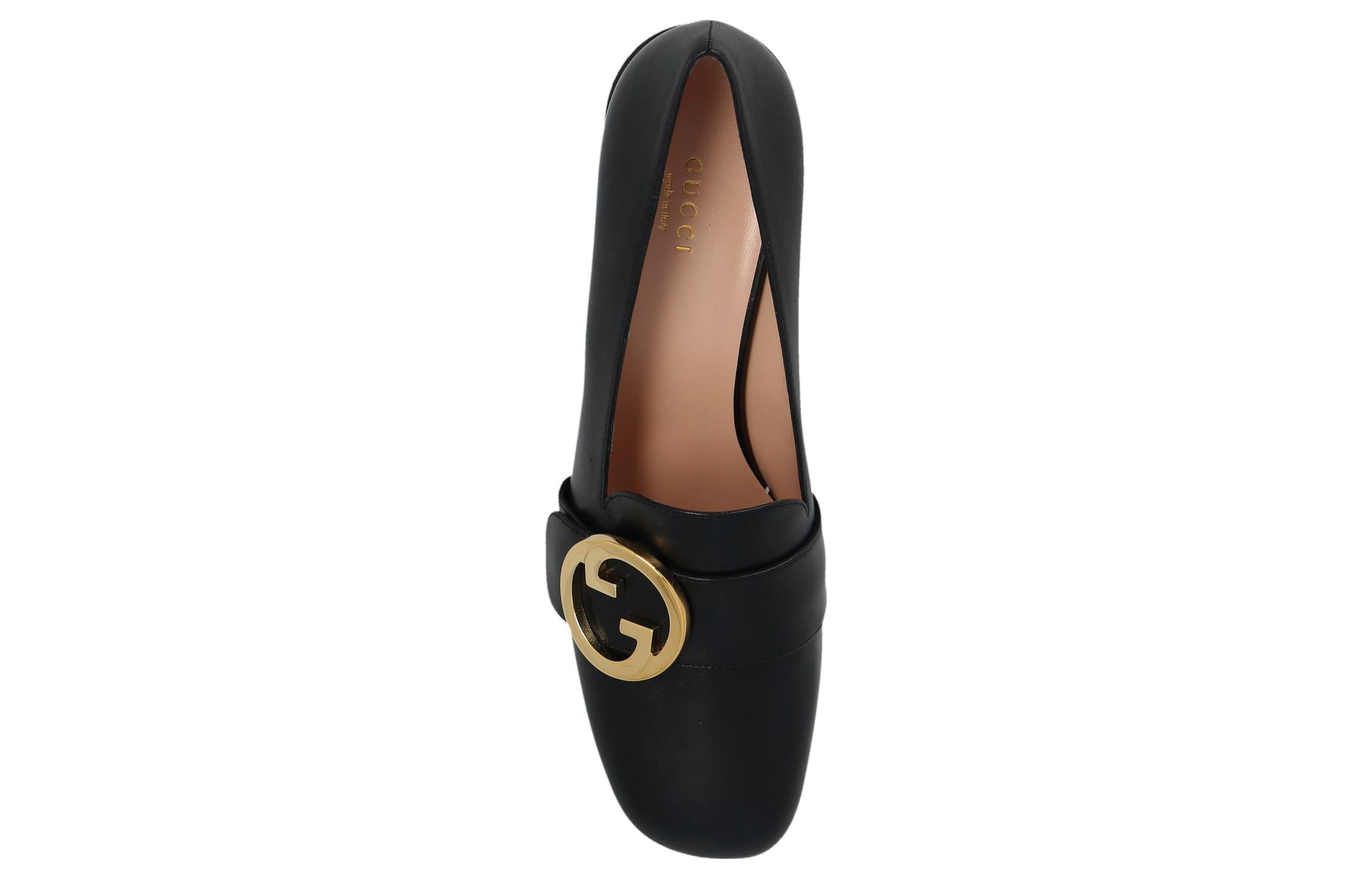 (WMNS) Gucci Blonde Mid-Heel Pumps 'Black' 700053-C9D00-1000 - 5