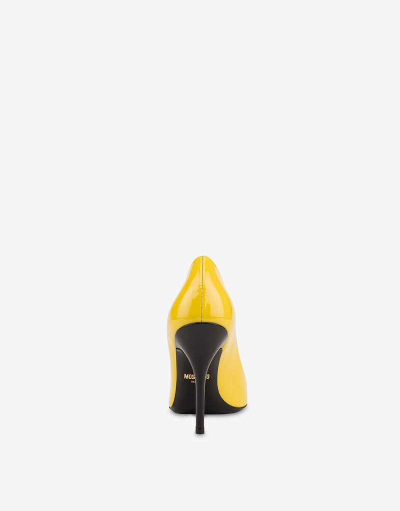 Moschino CONTRASTING DETAILS PATENT LEATHER PUMPS outlook