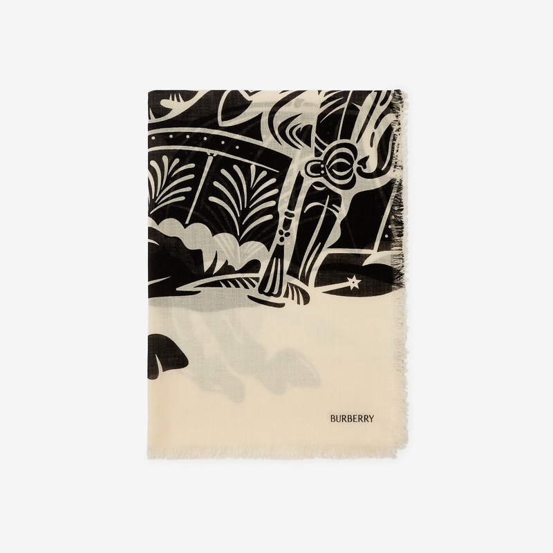 Burberry Wide EKD Wool Scarf outlook