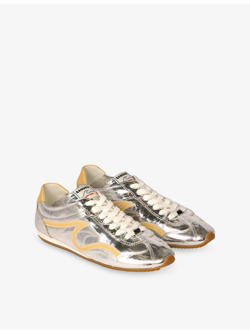 Sandro LightWave Metallic-Leather Trainers outlook